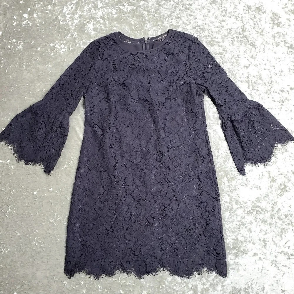 Banana Republic Black Lace Bell Sleeve Dress